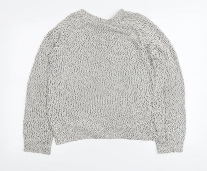 Light before Dark Womens Grey Round Neck Cotton Pullover Jumper Size XS