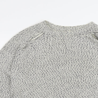 Light before Dark Womens Grey Round Neck Cotton Pullover Jumper Size XS