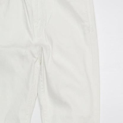 Dorothy Perkins Womens White Cotton Skinny Jeans Size 10 L28 in Regular Button