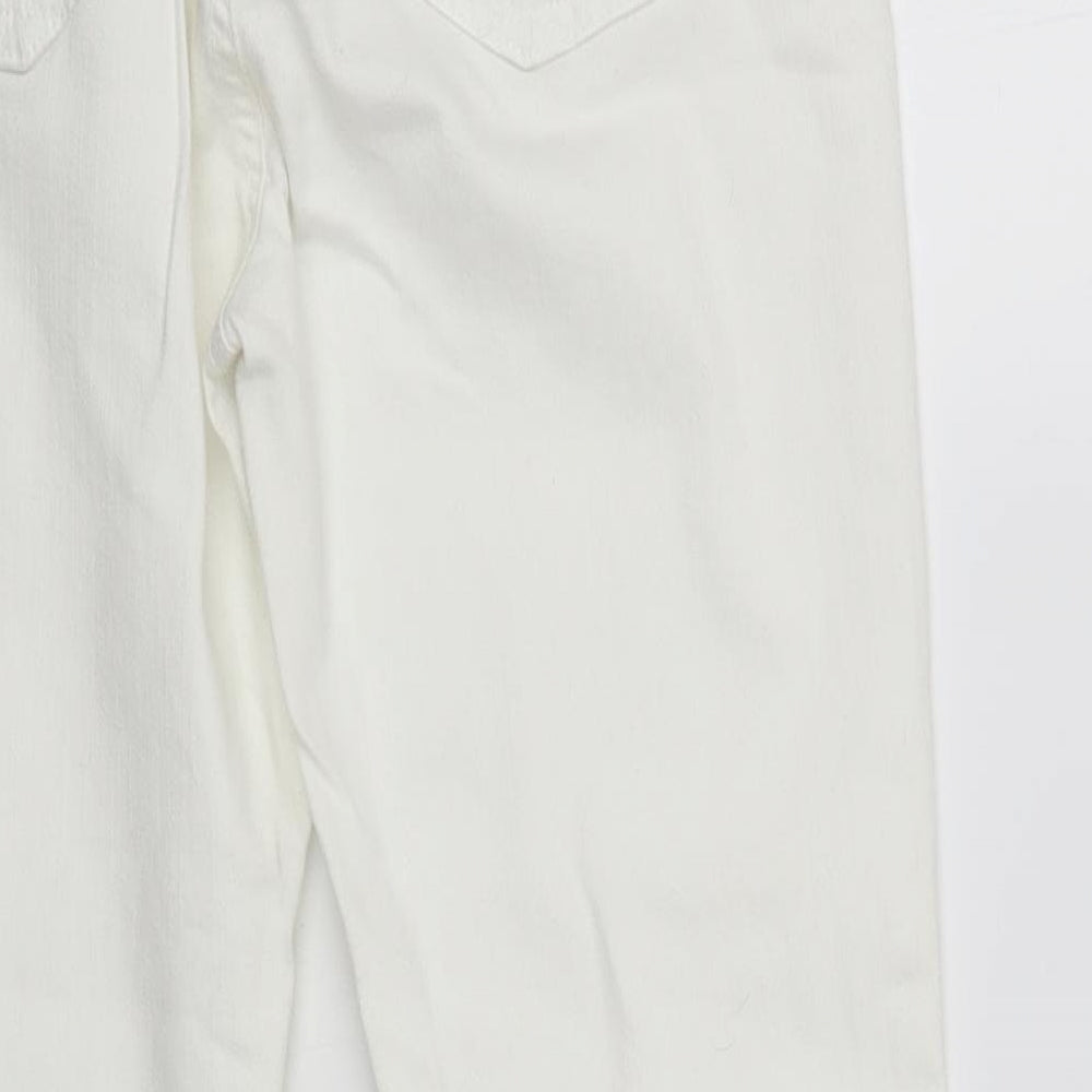 Dorothy Perkins Womens White Cotton Skinny Jeans Size 10 L28 in Regular Button