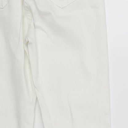 Dorothy Perkins Womens White Cotton Skinny Jeans Size 10 L28 in Regular Button