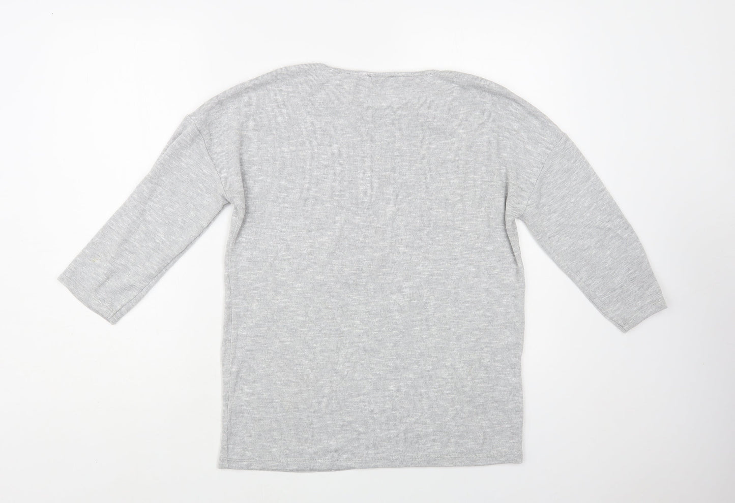 TU Womens Grey Crew Neck Polyester Pullover Jumper Size 8 - Star