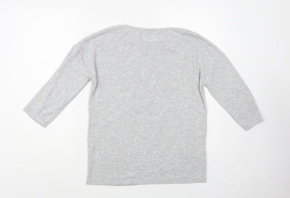 TU Womens Grey Crew Neck Polyester Pullover Jumper Size 8 - Star