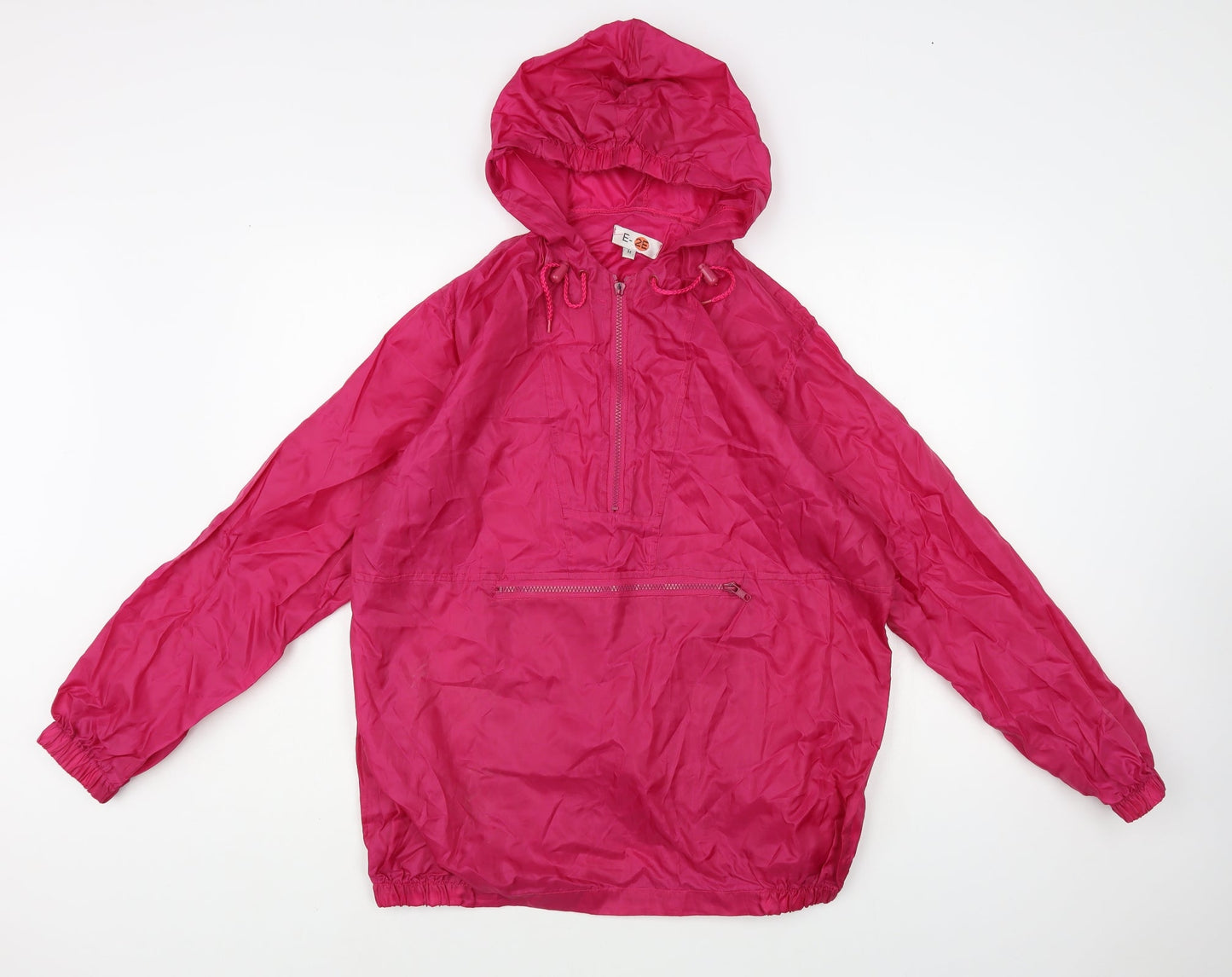 E-2E Womens Pink Rain Coat Jacket Size L Zip