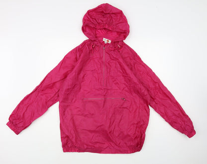 E-2E Womens Pink Rain Coat Jacket Size L Zip