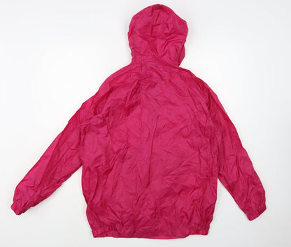 E-2E Womens Pink Rain Coat Jacket Size L Zip