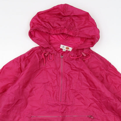 E-2E Womens Pink Rain Coat Jacket Size L Zip