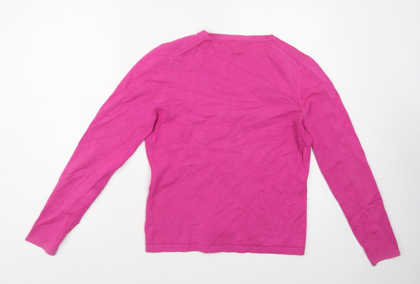 Gap Womens Pink V-Neck Cotton Cardigan Jumper Size M