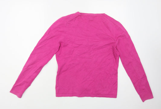 Gap Womens Pink V-Neck Cotton Cardigan Jumper Size M