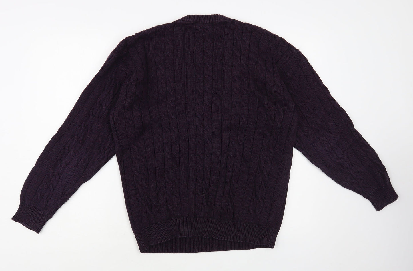 BHS Mens Purple Crew Neck Cotton Pullover Jumper Size M