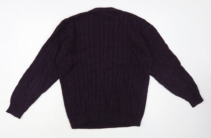 BHS Mens Purple Crew Neck Cotton Pullover Jumper Size M