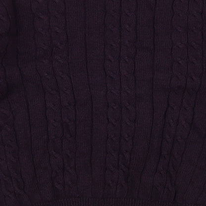 BHS Mens Purple Crew Neck Cotton Pullover Jumper Size M