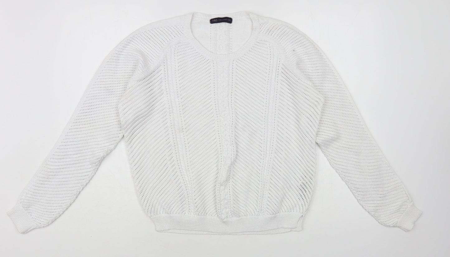 Womens UK Size 16 Marks and Spencer White Pullover Jumper