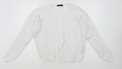 Womens UK Size 16 Marks and Spencer White Pullover Jumper