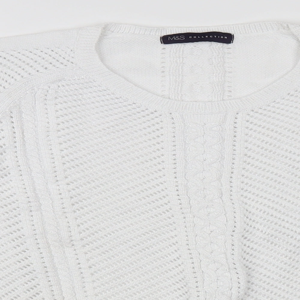 Womens UK Size 16 Marks and Spencer White Pullover Jumper