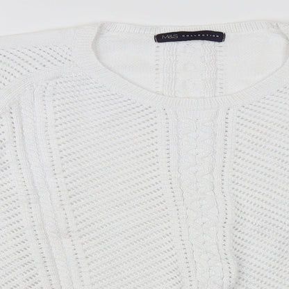 Womens UK Size 16 Marks and Spencer White Pullover Jumper