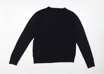 Cedar Wood State Mens Blue V-Neck Acrylic Pullover Jumper Size L