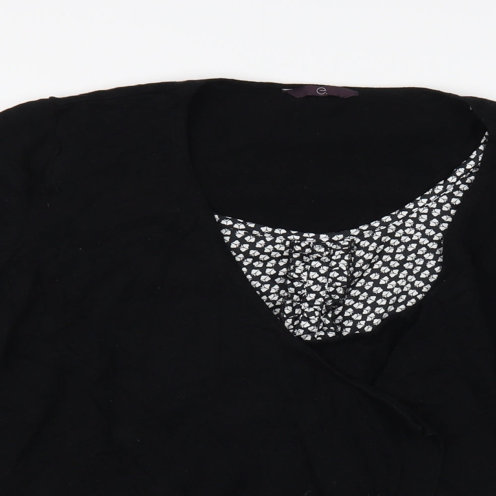 Evans Womens Black V-Neck Cotton Cardigan Jumper Size 20