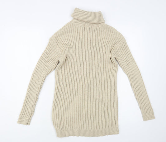 Primark Womens Beige Roll Neck Acrylic Pullover Jumper Size 6