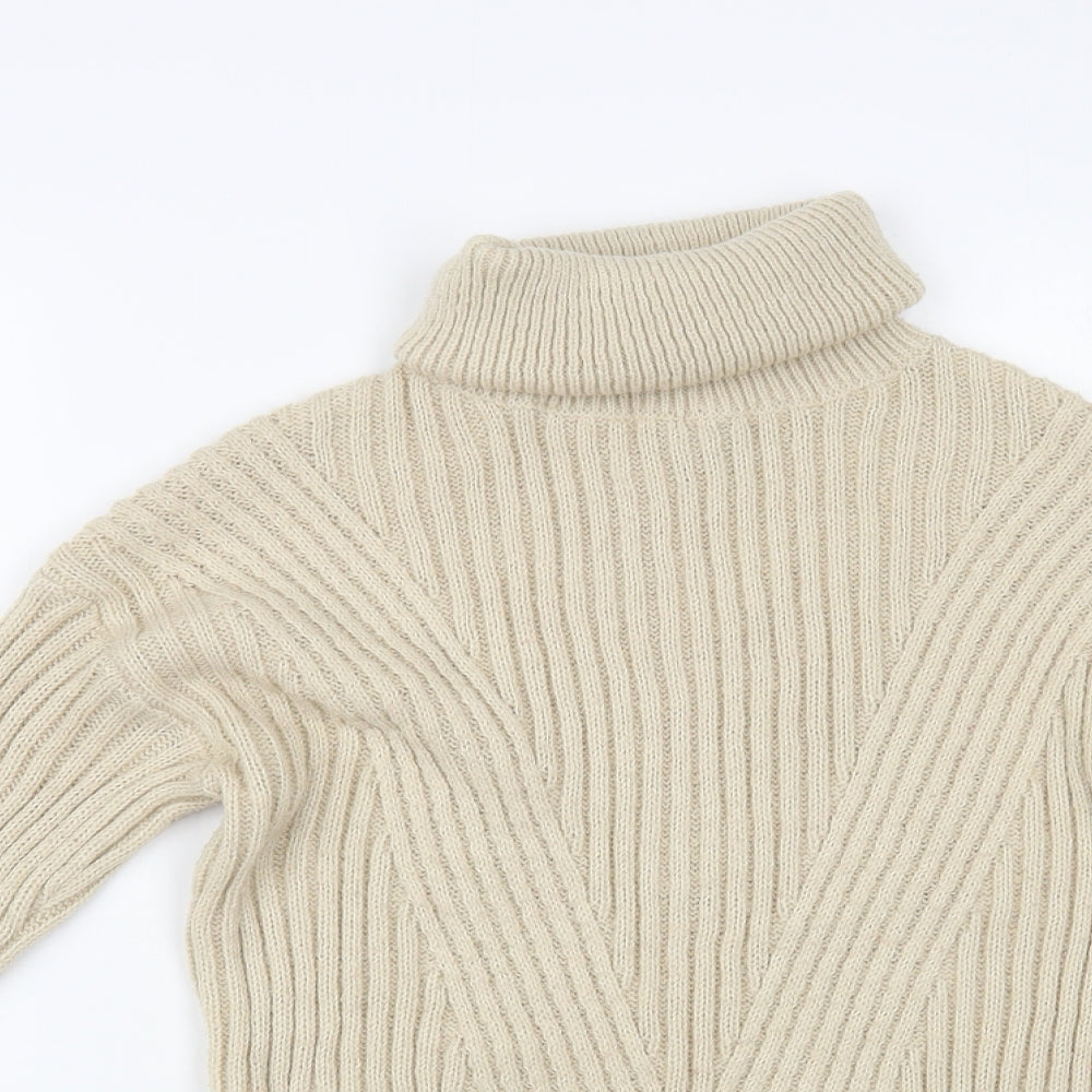 Primark Womens Beige Roll Neck Acrylic Pullover Jumper Size 6