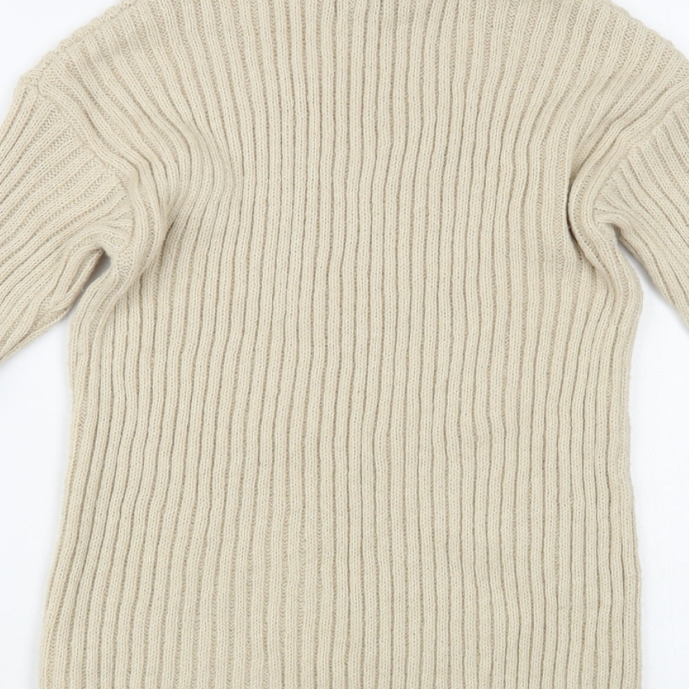 Primark Womens Beige Roll Neck Acrylic Pullover Jumper Size 6
