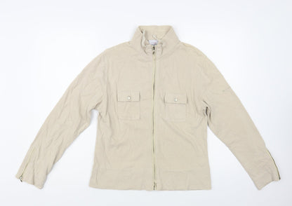 Olympus Womens Beige Cotton Full Zip Sweatshirt Size 16 Zip