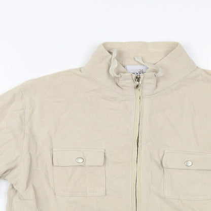 Olympus Womens Beige Cotton Full Zip Sweatshirt Size 16 Zip