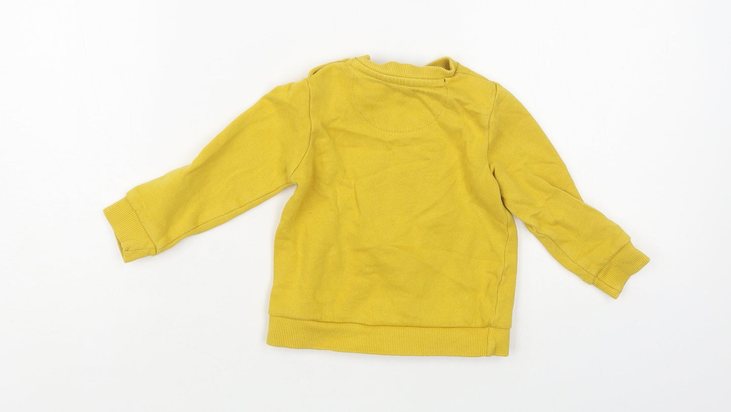 F&F Baby Yellow Cotton Pullover Jumper Size 6-9 Months Pullover - Hi