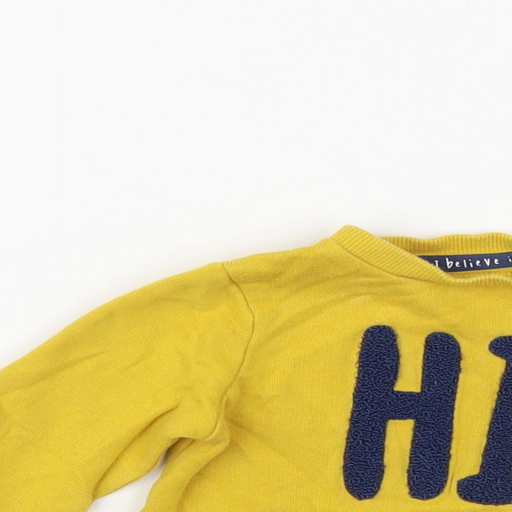 F&F Baby Yellow Cotton Pullover Jumper Size 6-9 Months Pullover - Hi