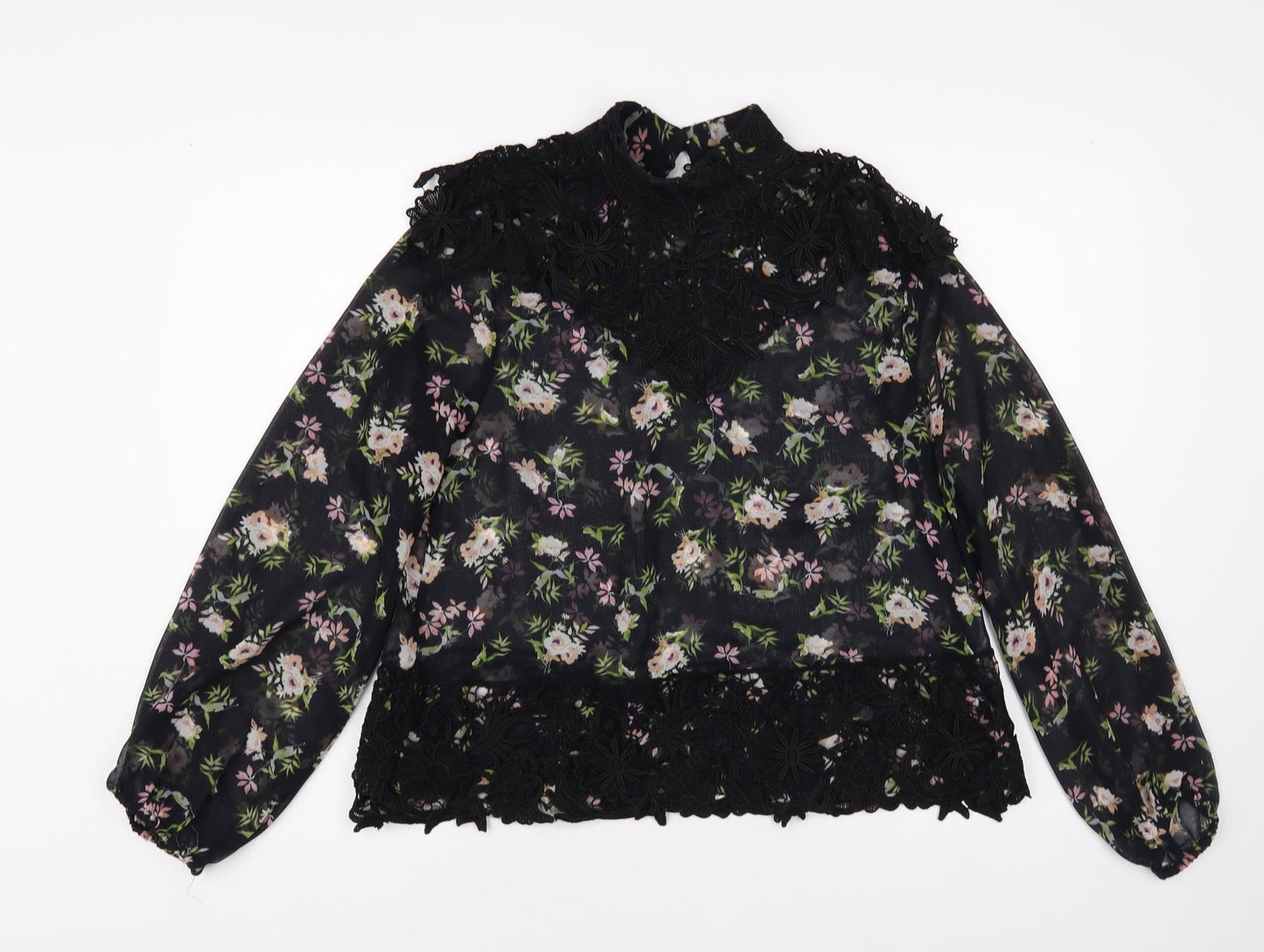 Womens UK Size XS Zara Black Basic Blouse