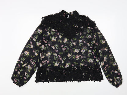 Womens UK Size XS Zara Black Basic Blouse