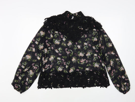 Womens UK Size XS Zara Black Basic Blouse