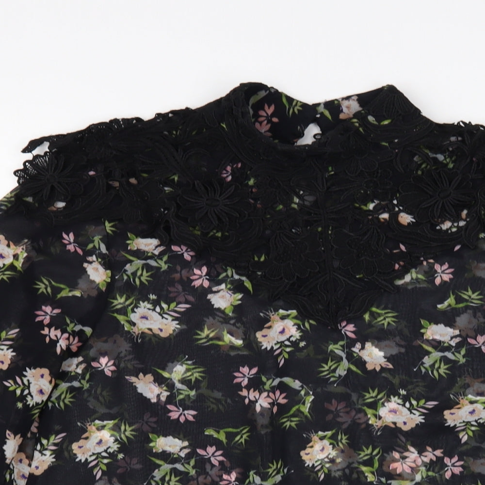 Womens UK Size XS Zara Black Basic Blouse