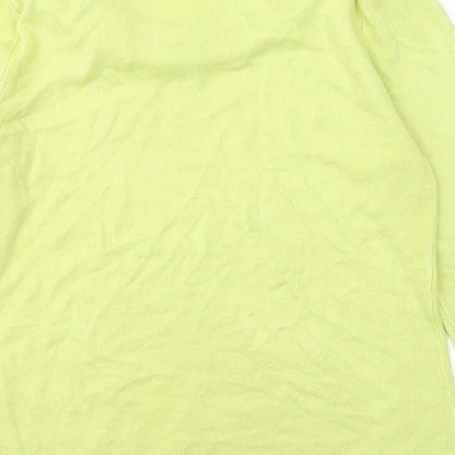 Per Una Womens Green Round Neck Acrylic Pullover Jumper Size 10 - Flowers