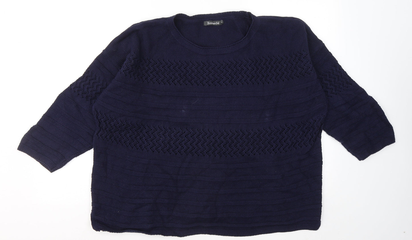 Womens UK Size L Bonmarché Blue Pullover Jumper