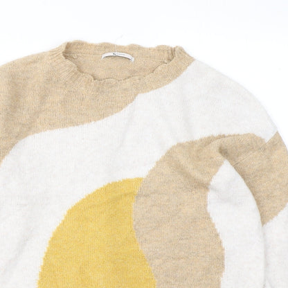 TU Womens Multicoloured Round Neck Acrylic Pullover Jumper Size S