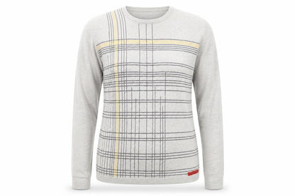 River Island Womens Grey Round Neck Geometric Cotton Pullover Jumper Size S