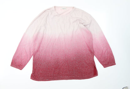 Womens UK Size 22 Fabrizio Pink Pullover Jumper