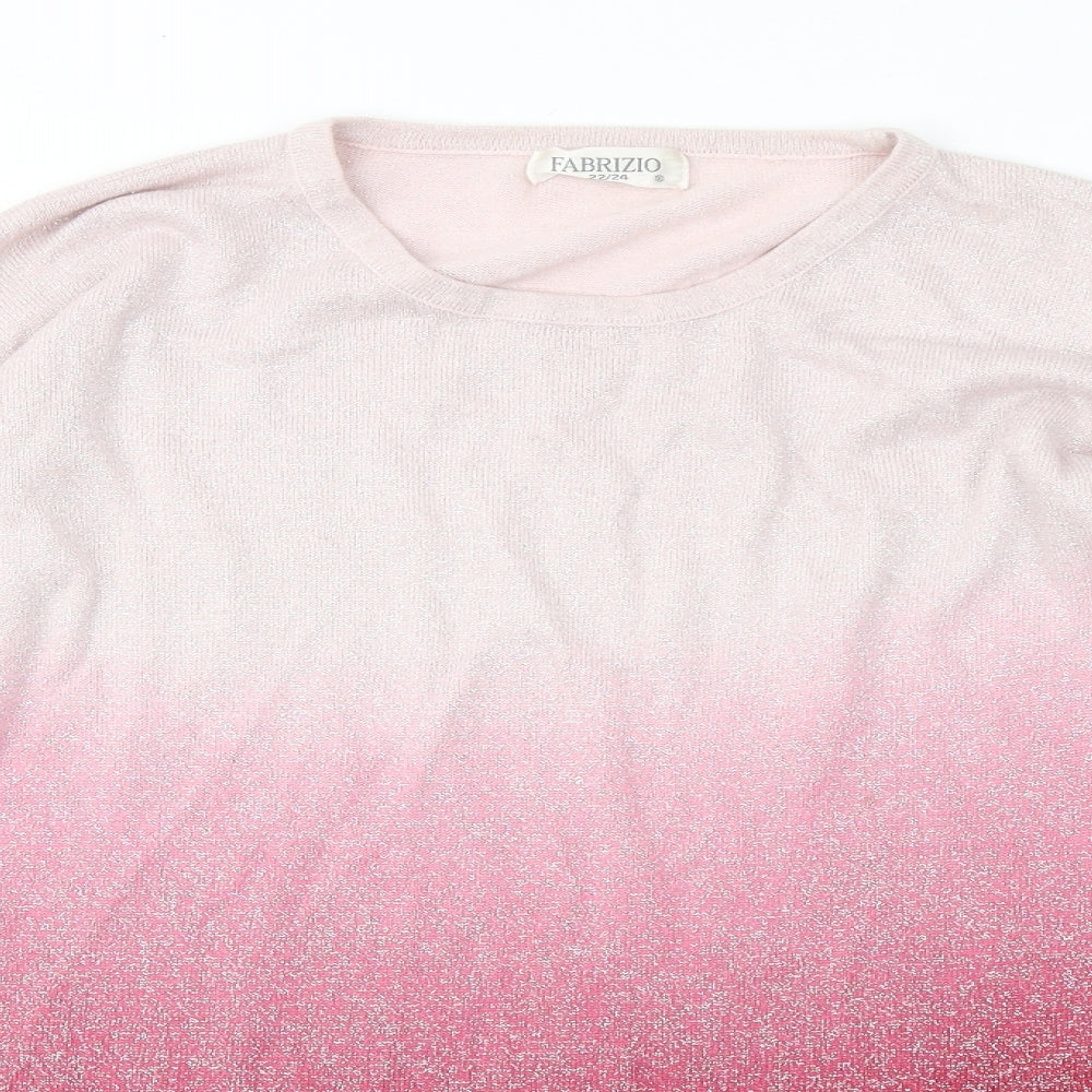 Womens UK Size 22 Fabrizio Pink Pullover Jumper