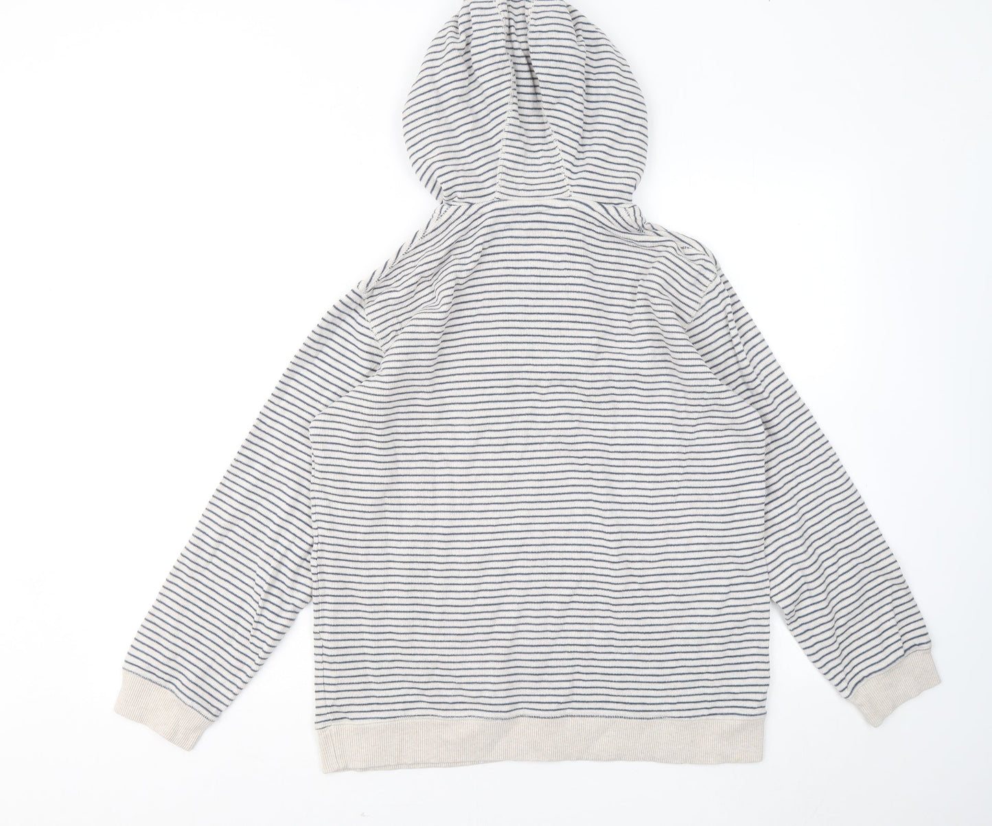 J Jeans Girls White Striped Cotton Pullover Hoodie Size 13-14 Years