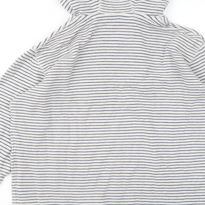 J Jeans Girls White Striped Cotton Pullover Hoodie Size 13-14 Years