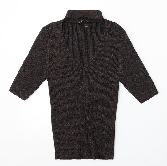 Womens UK Size 14 New Look Brown Cardigan Jumper