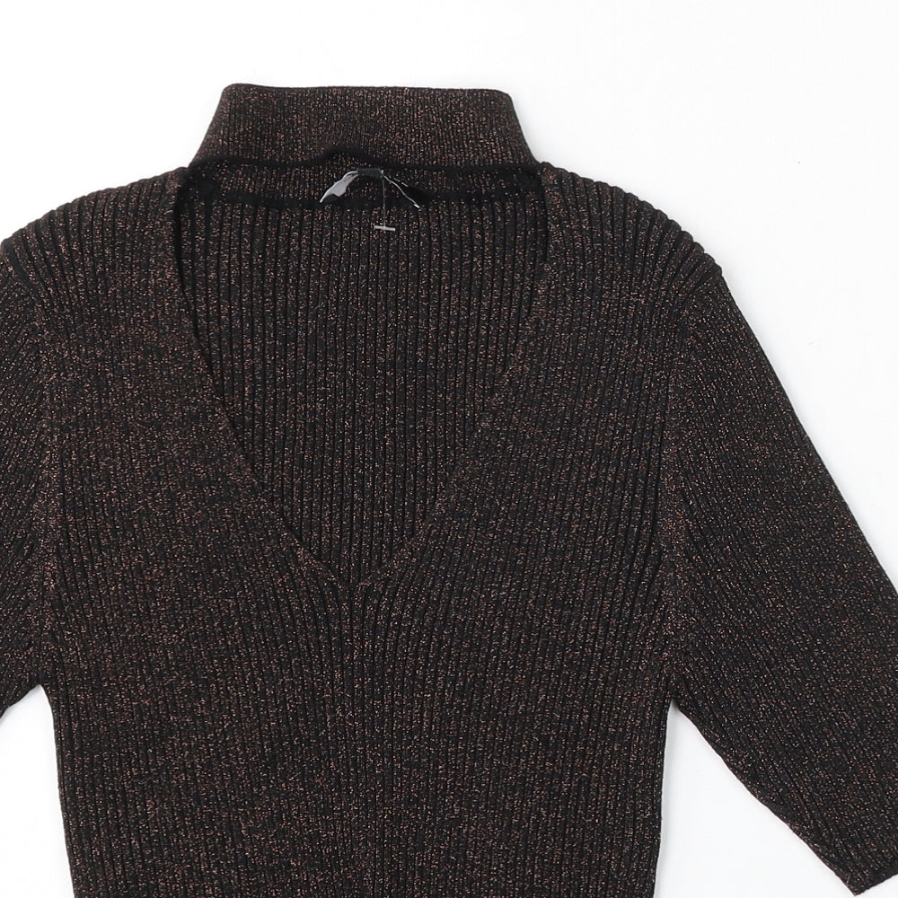 Womens UK Size 14 New Look Brown Cardigan Jumper