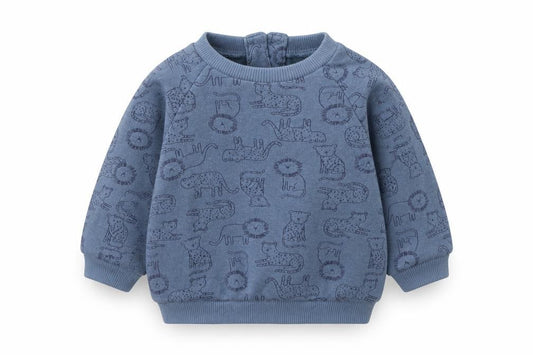 Matalan Boys Blue Geometric Cotton Pullover Jumper Size 0-3 Months