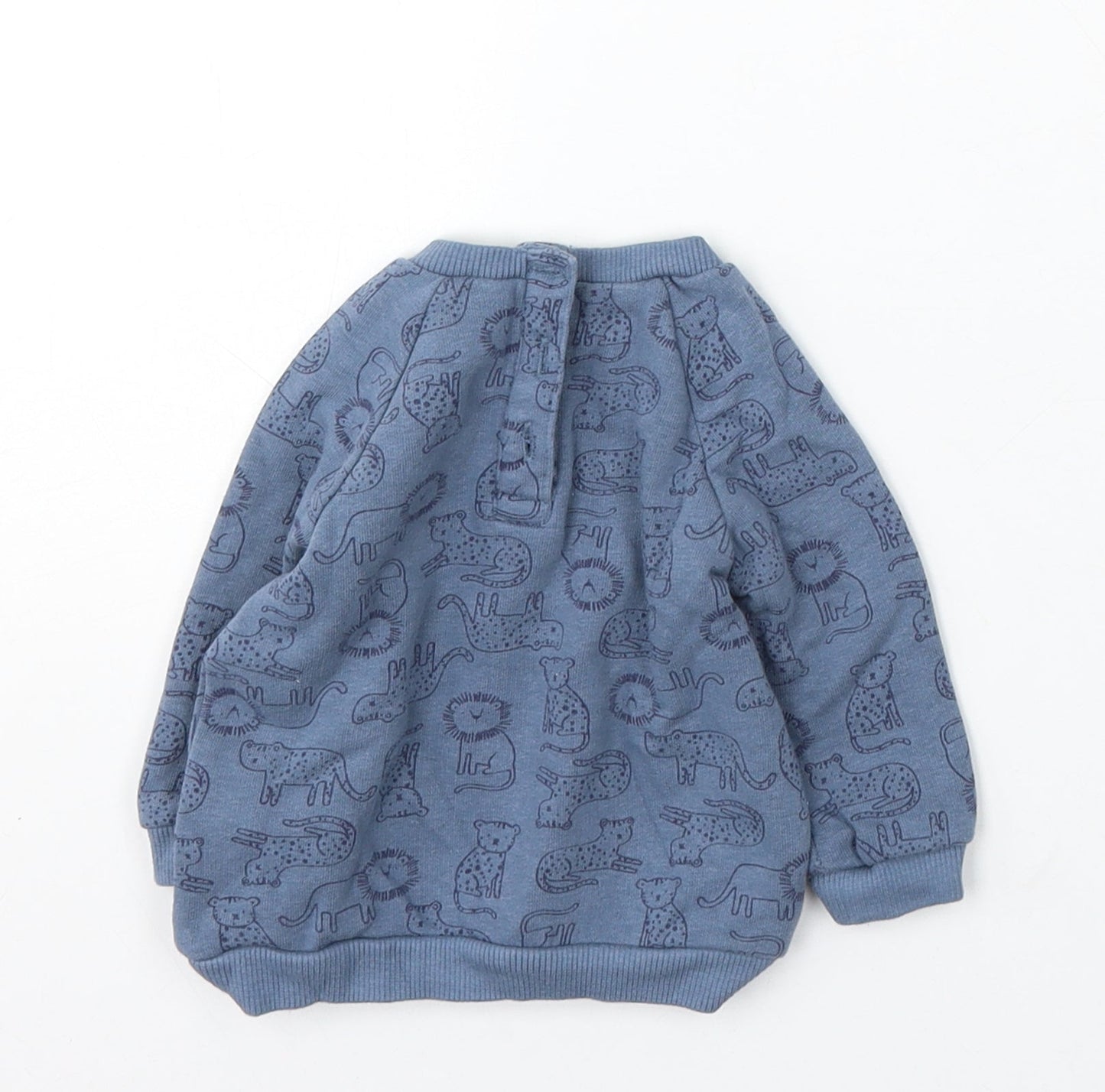 Matalan Boys Blue Geometric Cotton Pullover Jumper Size 0-3 Months