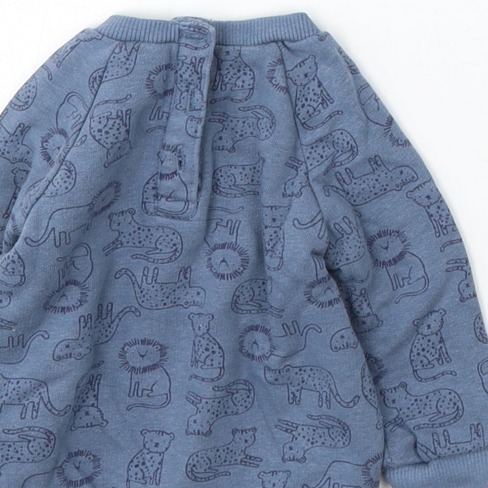 Matalan Boys Blue Geometric Cotton Pullover Jumper Size 0-3 Months