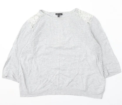 Womens UK Size 12 Warehouse Grey Pullover Jumper