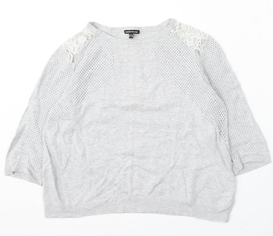 Womens UK Size 12 Warehouse Grey Pullover Jumper