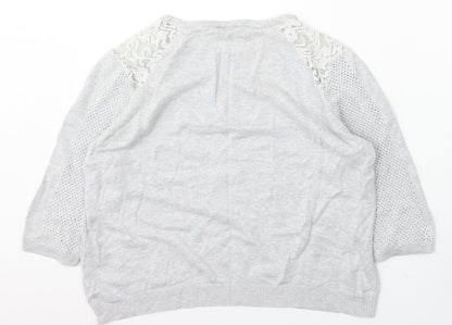 Womens UK Size 12 Warehouse Grey Pullover Jumper