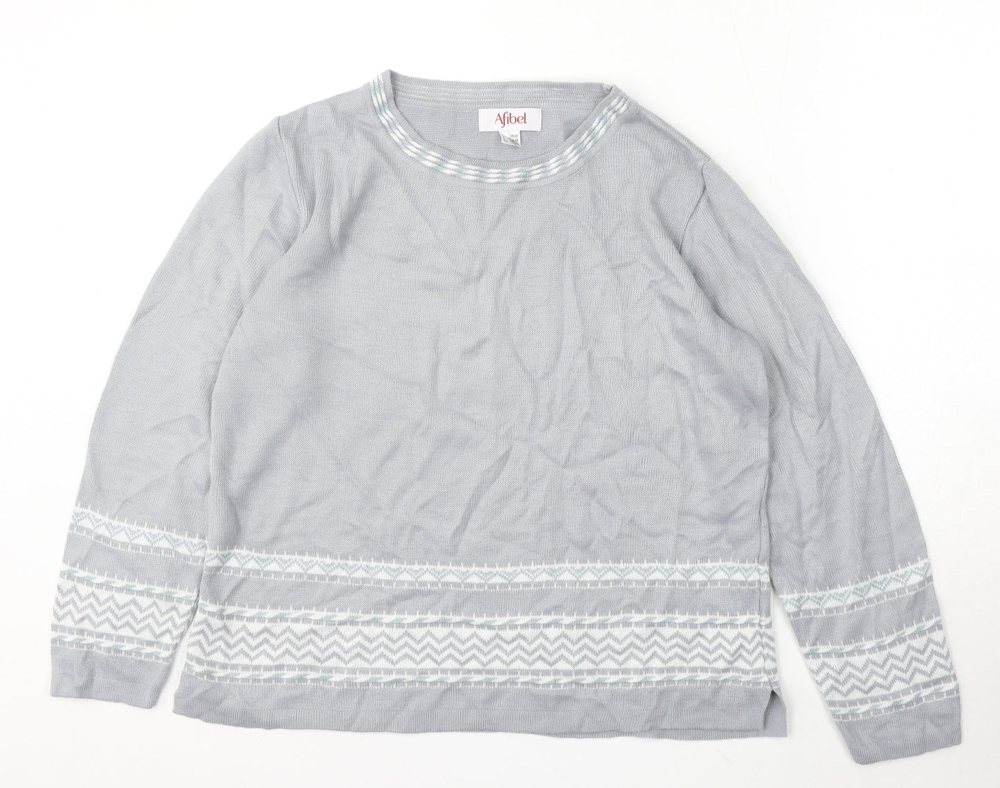Womens UK Size 10 Afibel Grey Pullover Jumper